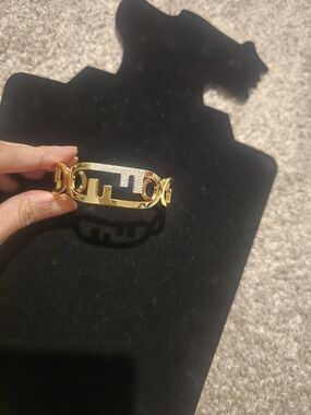18kgp Fendi Gold-Tone Bangle Bracelet